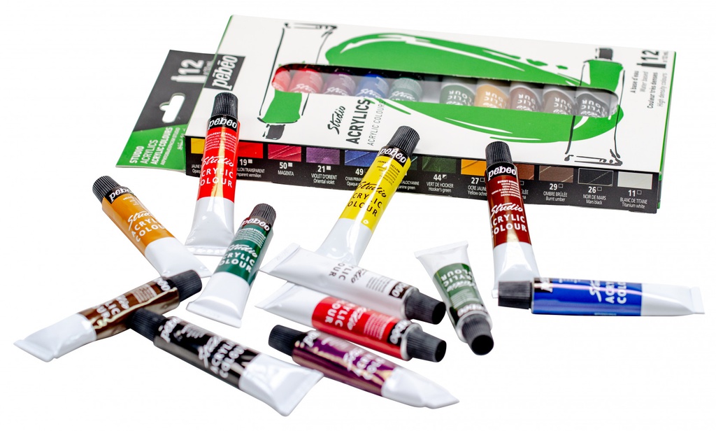 PEINTURE PEBEO ACRYLICS 12X12ML 668700