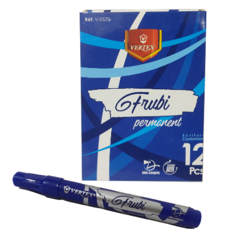 STYLO MARQUEUR PERMANENT BLEU/NOIR/ROUGE VERTEX V-0530