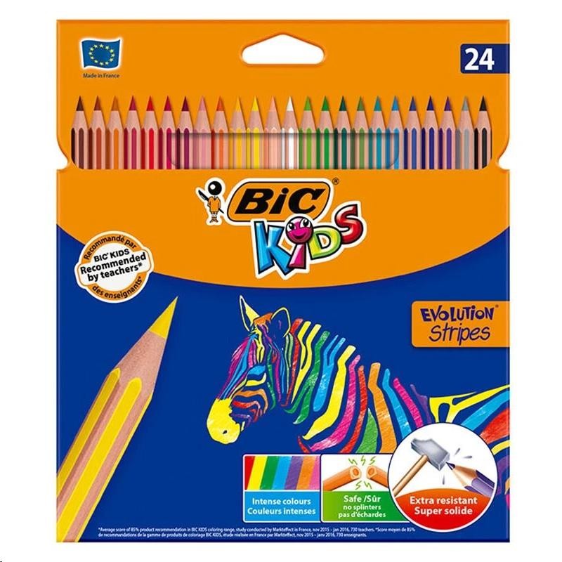 CRAYON DE COULEUR BIC 24 COUL LONG