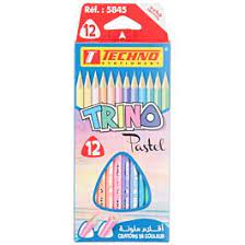 CRAYON DE COULEUR TECHNO TRINO PASTEL 12 COUL 5845