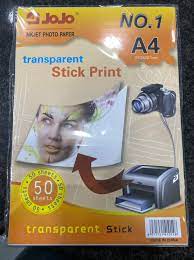 PAPIER AUTOCOLLANT TRANSPARENT A4 [50] 0.02