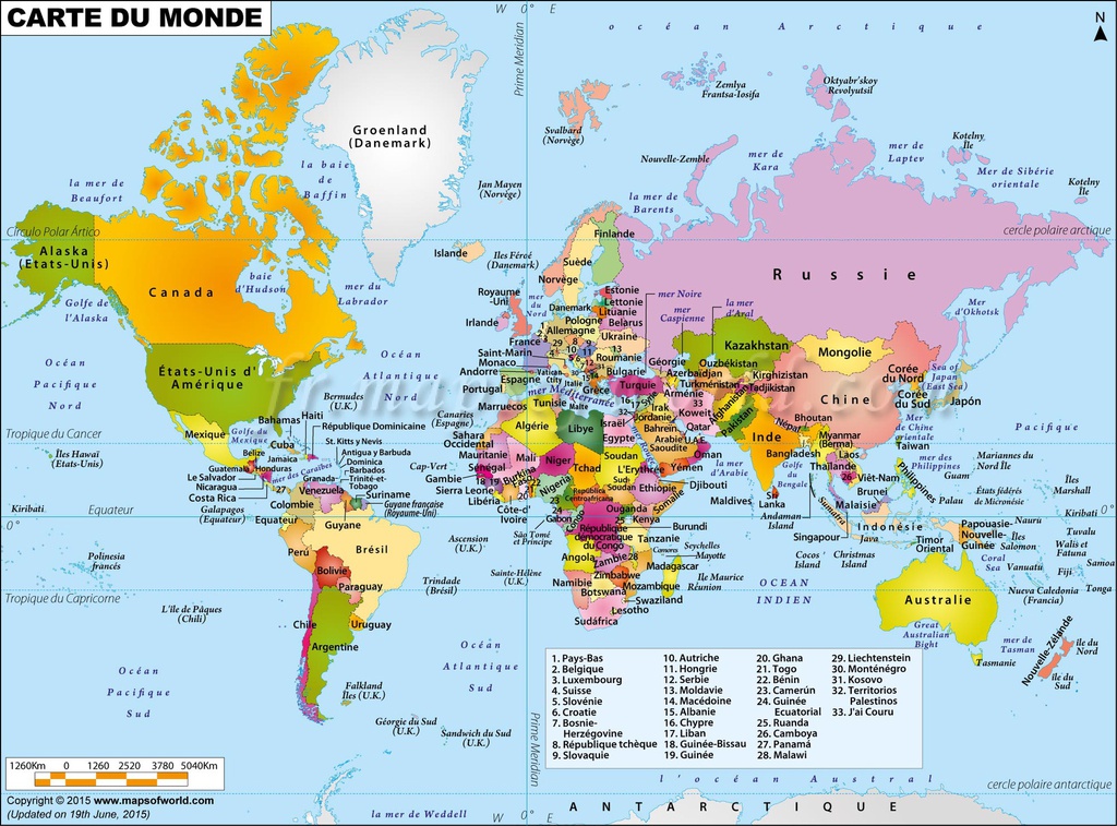 CARTE DU MONDE GM 70X100CM