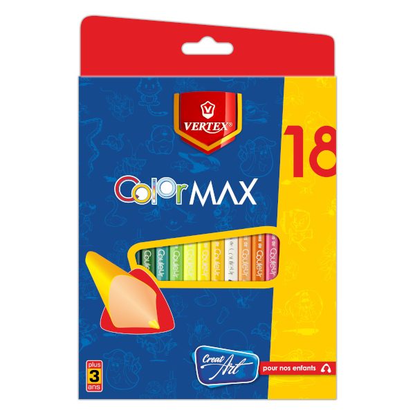 CRAYONS DE COULEUR VERTEX 36/18