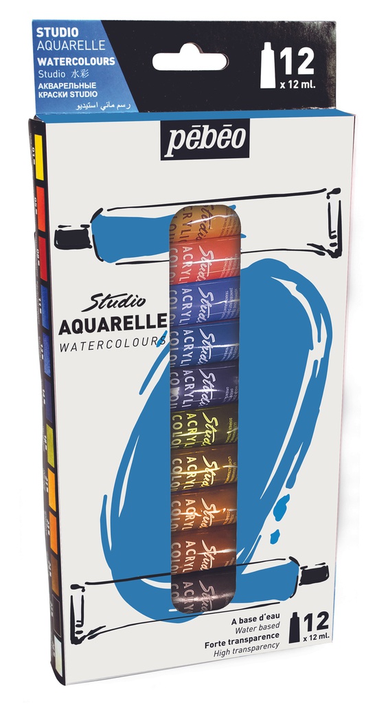 PEINTURE PEBEO AQUARELLE WATER 12X12ML 668900