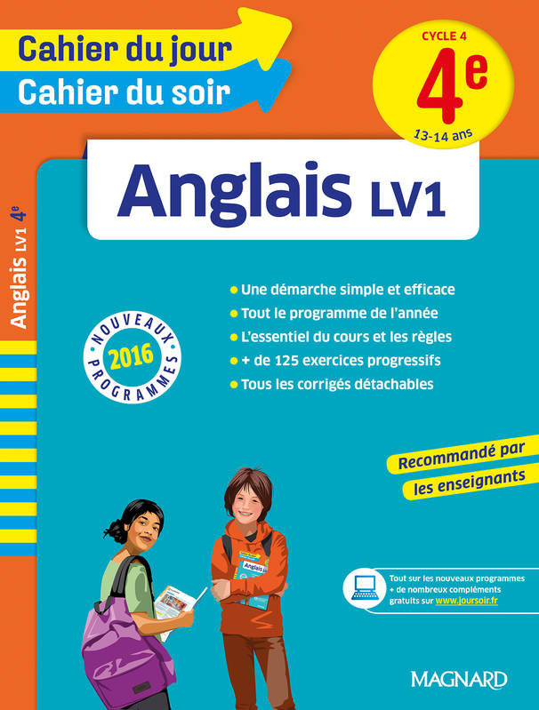 CAHIER DU JOUR CAHIER DU SOIR ANGLAIS LV1 3E CYCLE 4 (14-15Ans) (copie)