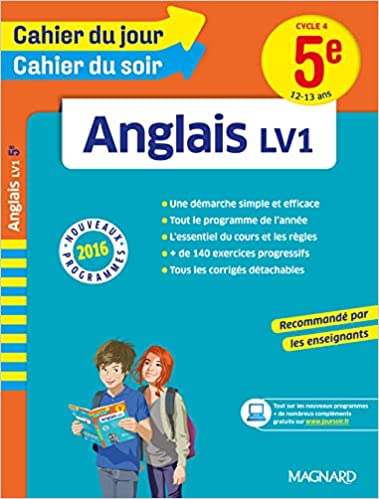 CAHIER DU JOUR CAHIER DU SOIR ANGLAIS LV1 4E CYCLE 4 (13-14Ans) (copie)