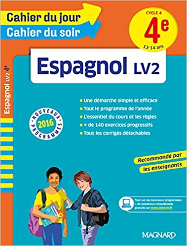 CAHIER DU JOUR CAHIER DU SOIR ESPAGNOL LV2 3E CYCLE 4 (14-15Ans) (copie)