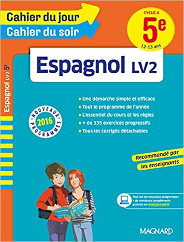 CAHIER DU JOUR CAHIER DU SOIR ESPAGNOL LV2 4E CYCLE 4 (13-14Ans) (copie)