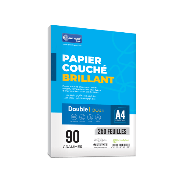 PAPIER COUCHÉ BRILLANT A4 90G 250F