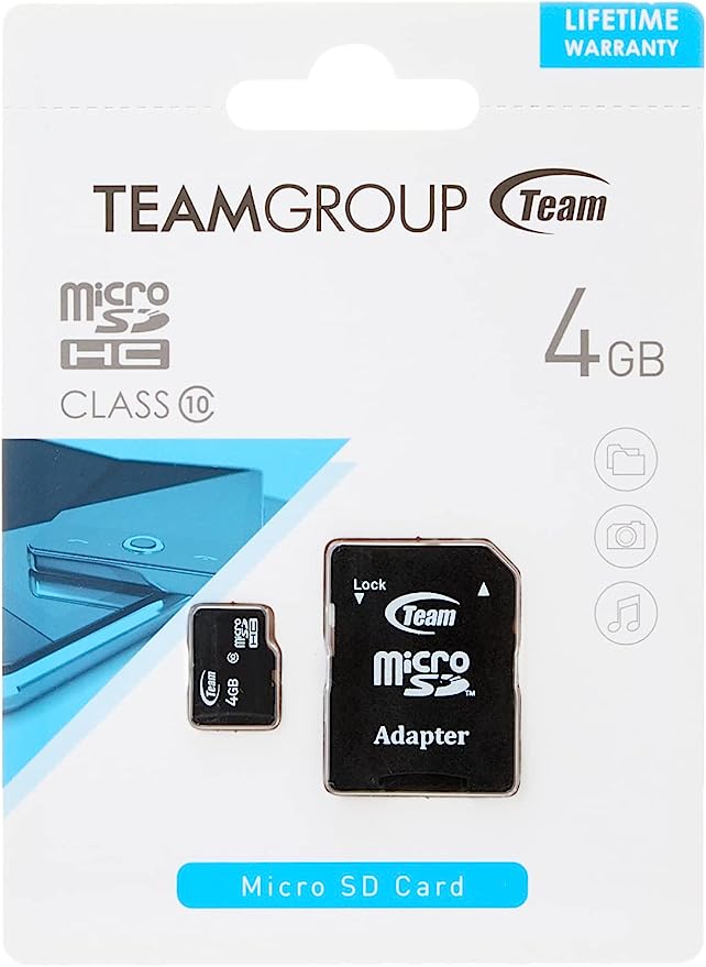 CARTE MEMOIRE MICRO SD 4GB CLASS 10 AVEC ADAPTATEUR TEAMGROUP