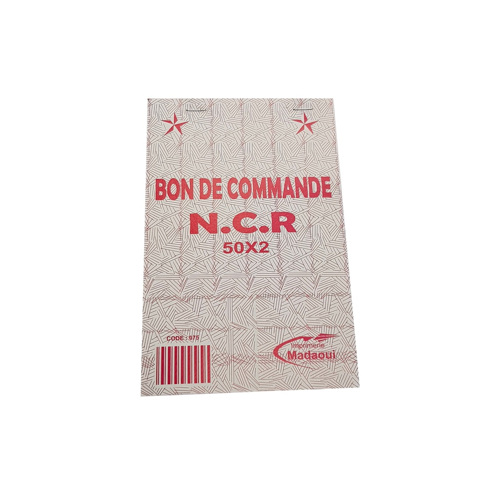 BON DE COMMANDE NCR 50*2 MADAOUI 075