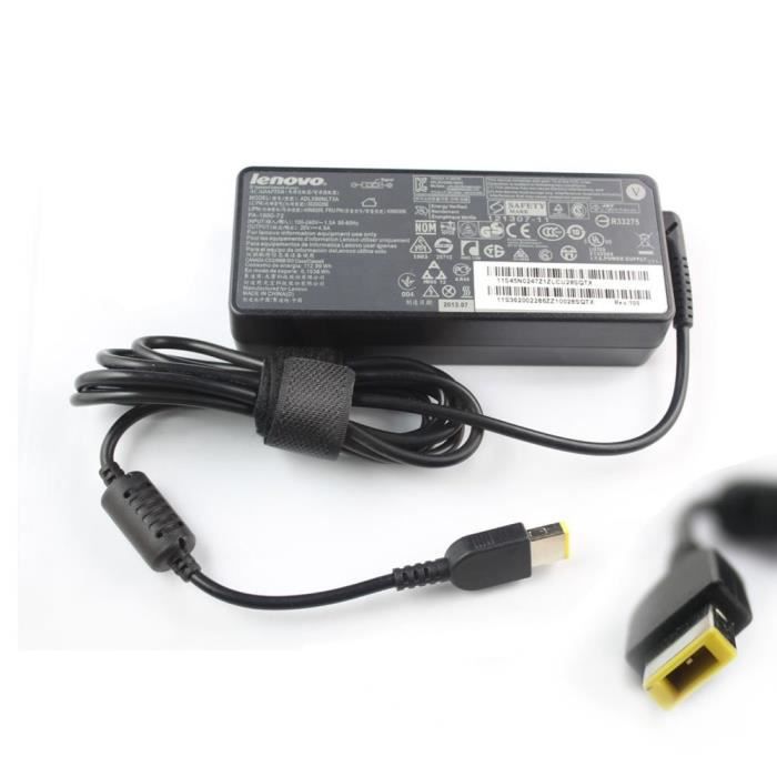 CHARGEUR MICRO PORTABLE LENOVO BIG PIN JAUNE 20V 4.5A 