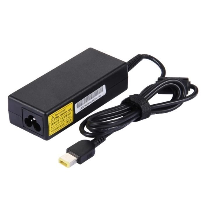 CHARGEUR MICRO PORTABLE LENOVO BIG PIN JAUNE 20V 3.25A