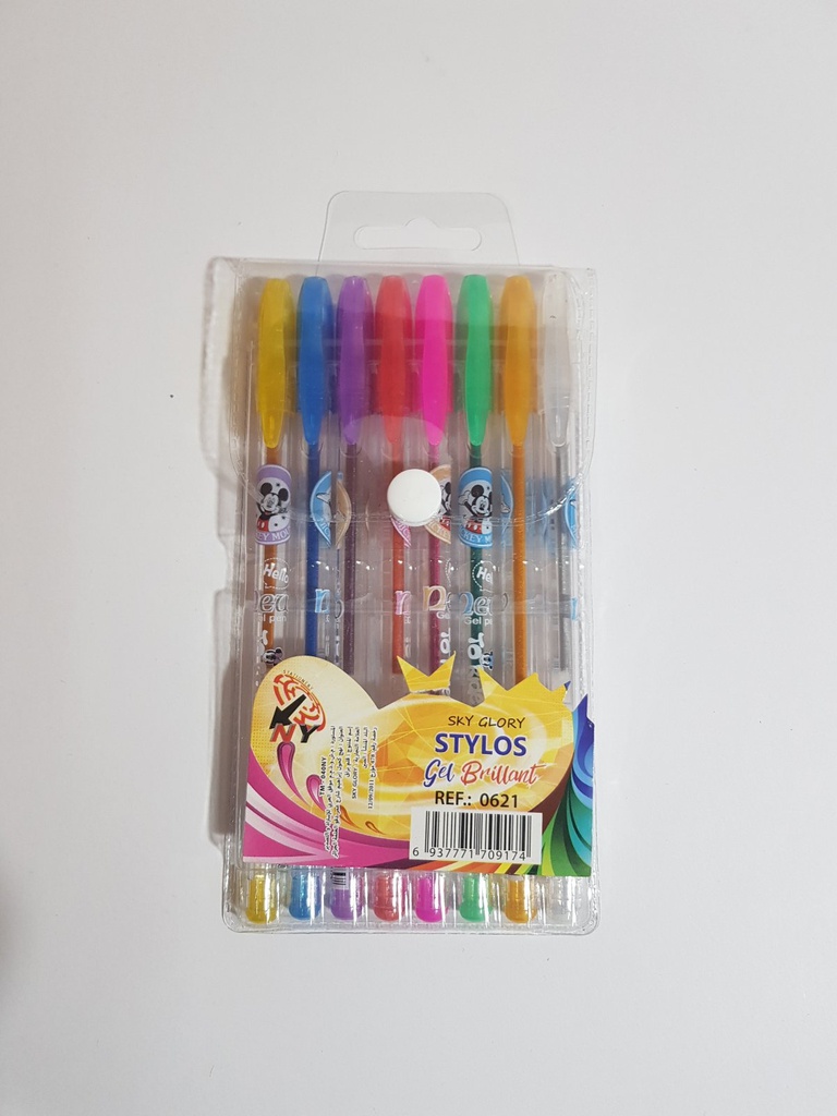 STYLO GEL BRILLANT 08 COULEURS NY 0621