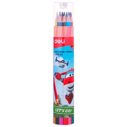 [CRCODE12/18C008] - CRAYONS DE COULEUR DELI SUPER WINGS BOITE RONDE C008 07