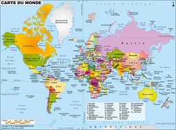 [CAMOGM70X100] - CARTE DU MONDE GM