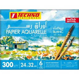 [PAAQ24X32CM300G6FT9143] - PAPIER AQUARELLE 24X32CM 300G 6F TECHNO 9143