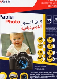 [PAPH240GDOFAVE] - PAPIER PHOTO 135G AUTOCOLLANT BRILLANT VERSAL 20 FEUILLES (copie)