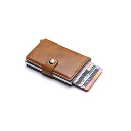 PORTEFEUILLE CUIR + PORTE CARTES MAGNETIQUE ALUMINIUM 1454-5