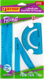 ENSEMBLE DE TRACAGE FLEXIBLE DE 03 PIECES BLEU &quot;TECHNO&quot; REF: 4531